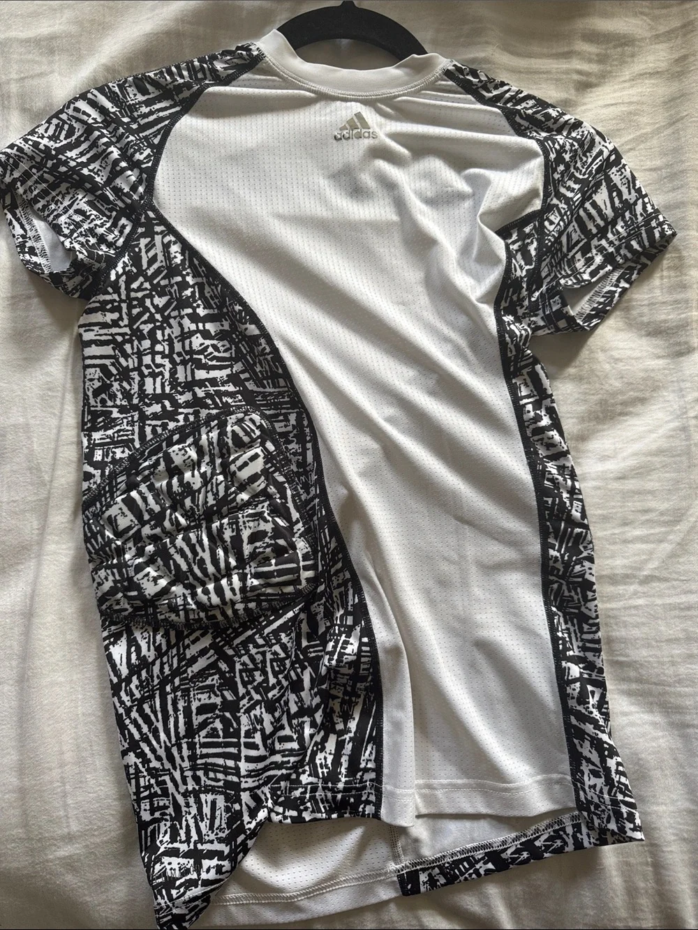 Adidas Techfit Climacool White Black Padded Short Sleeve Football Shirt Size XL